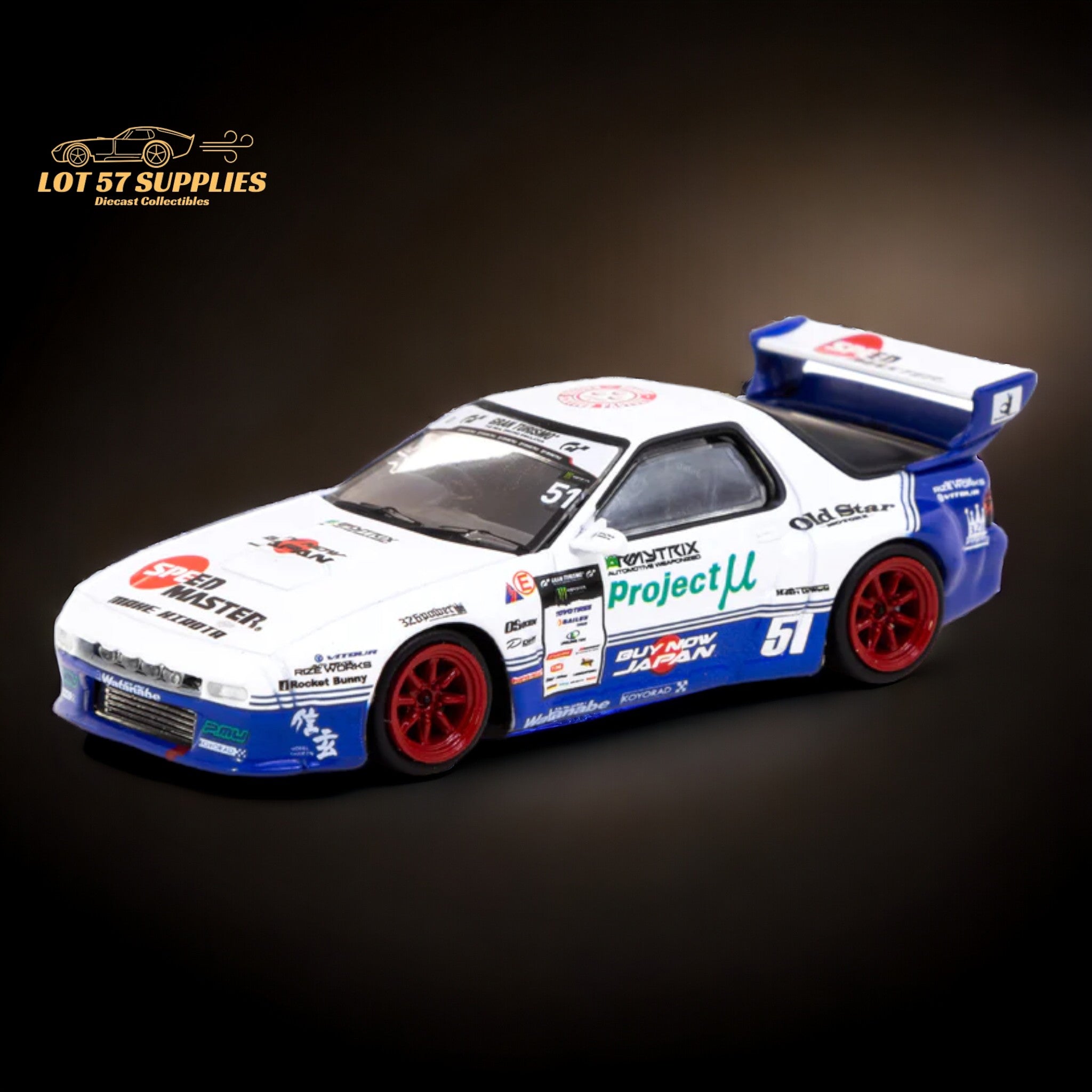 Tarmac Works Mazda RX-7 (FC3S) PANDEM in Drift Livery 1:64 Main image
