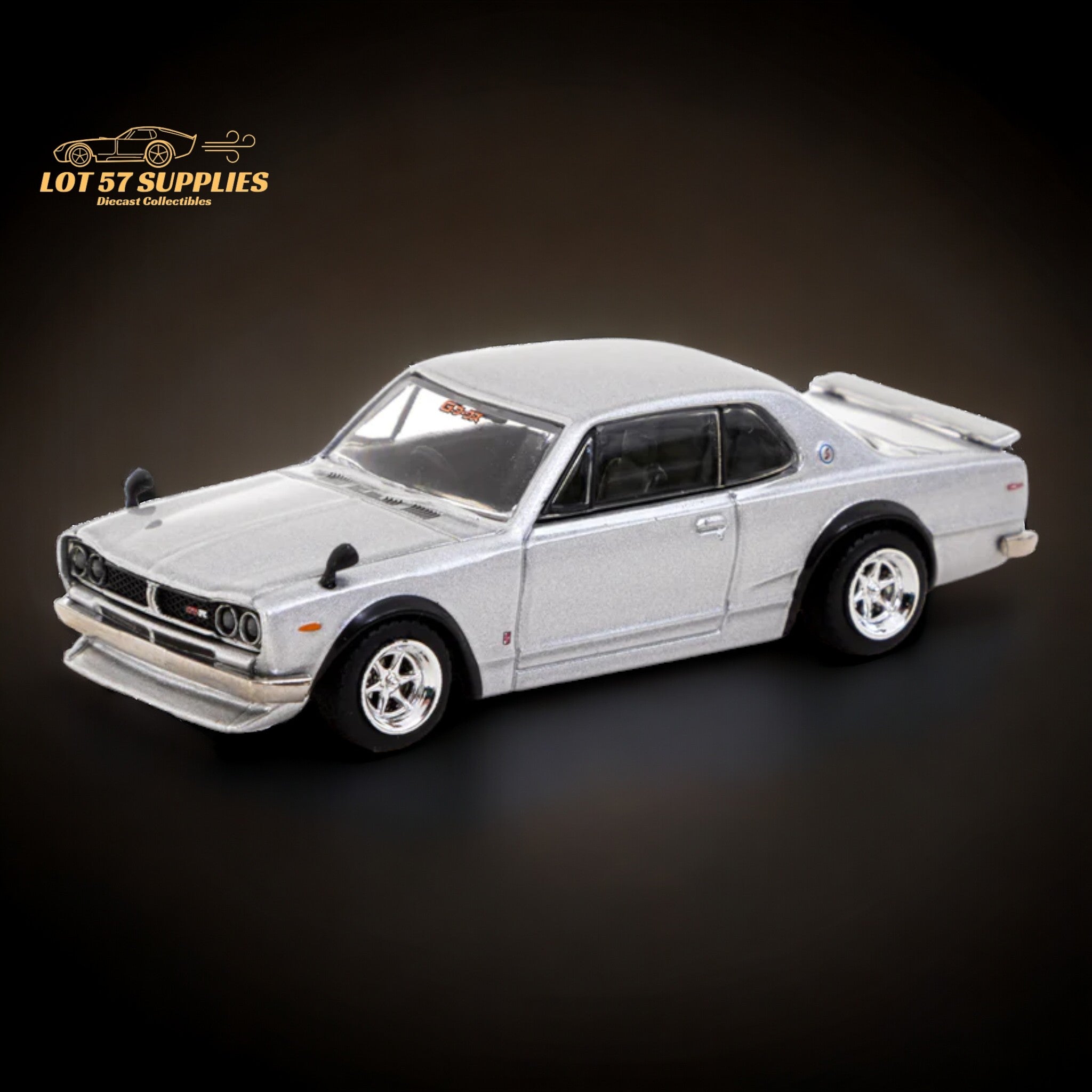 Tarmac Works Global64 Nissan Skyline 2000 GT-R in Silver T64G-043-SL 1:64 Main image