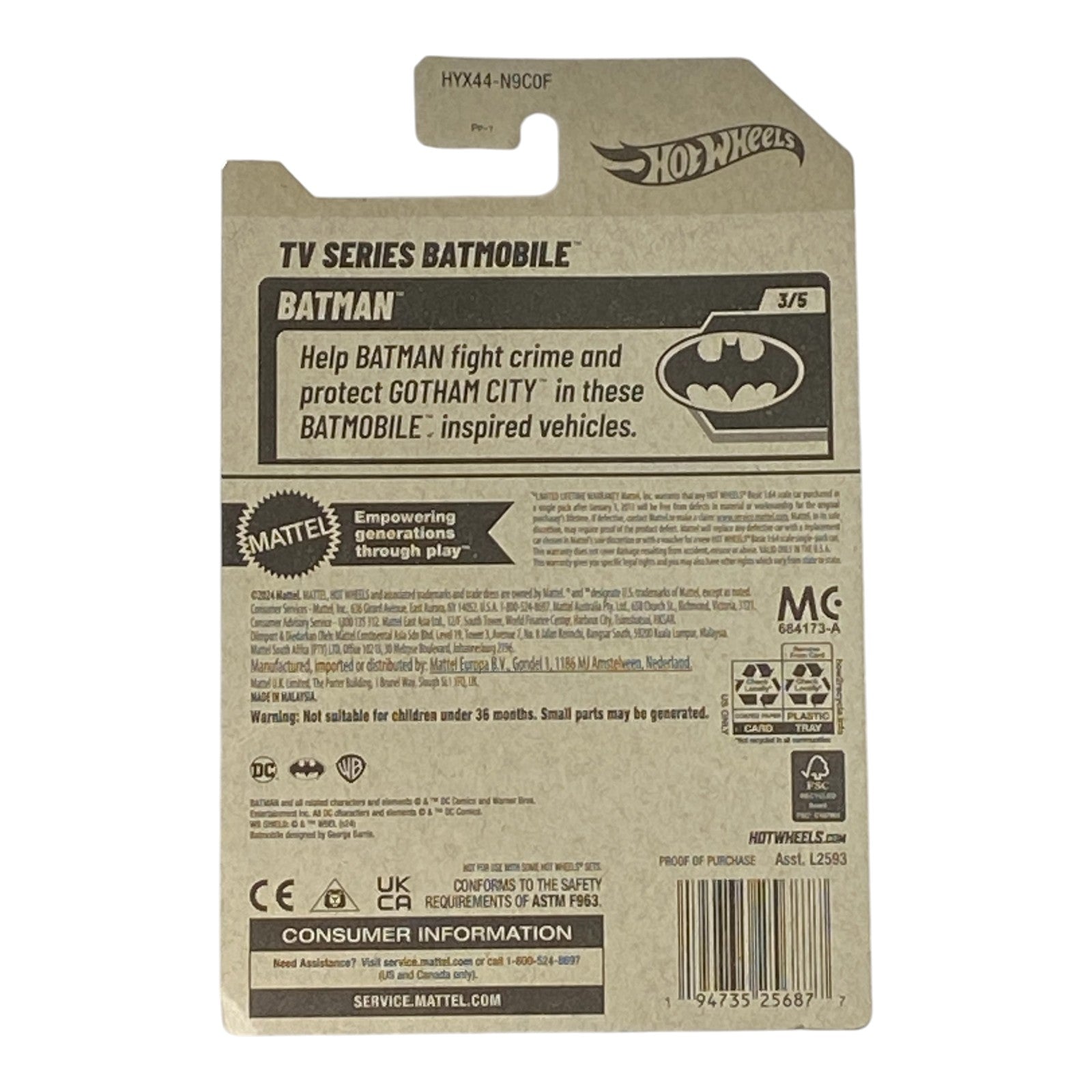 Hot Wheels TV Series Batmobile | Batman Series 3/5 Secondary image