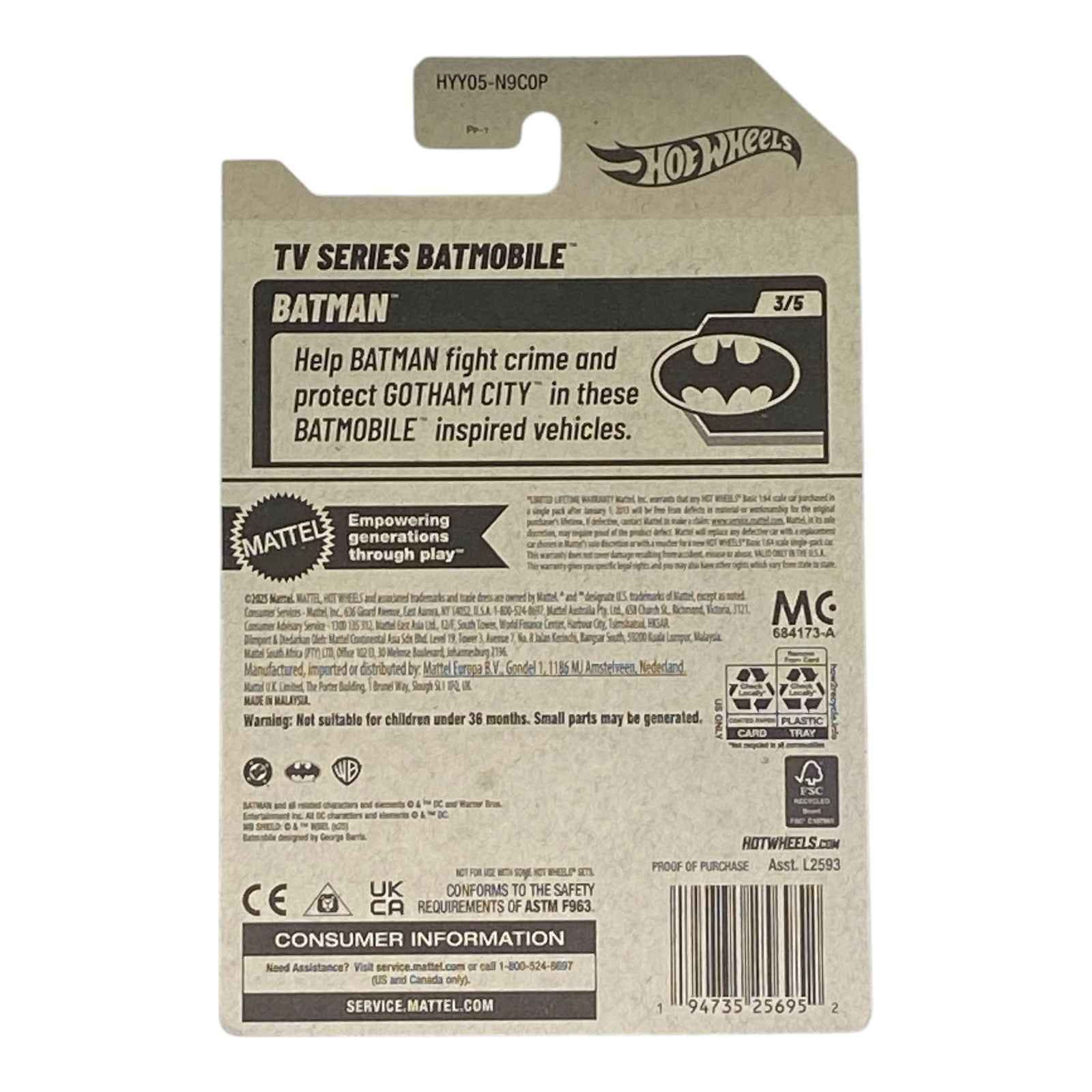 Hot Wheels TV Series Batmobile | Batman Series 3/5 Secondary image