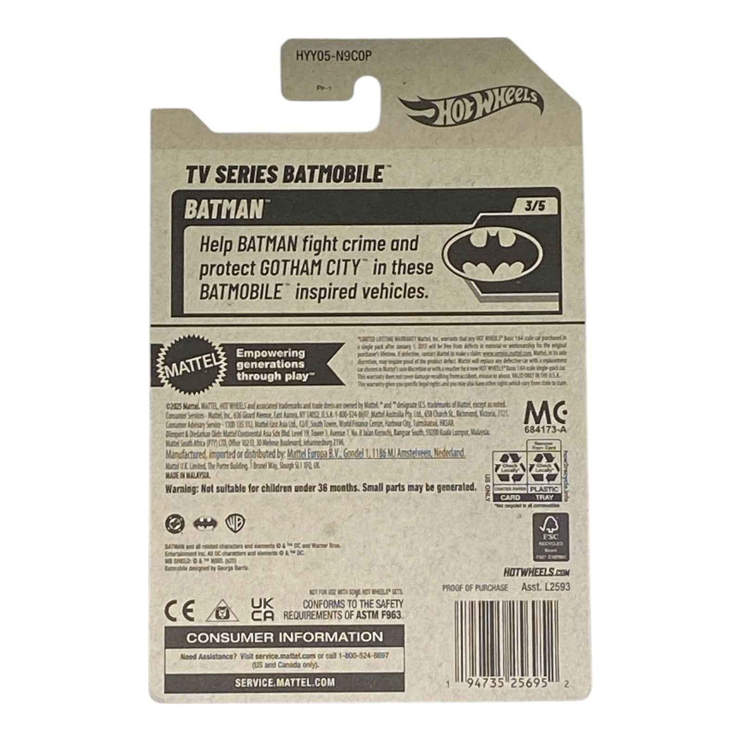 Hot Wheels TV Series Batmobile - Batman Series 3/5