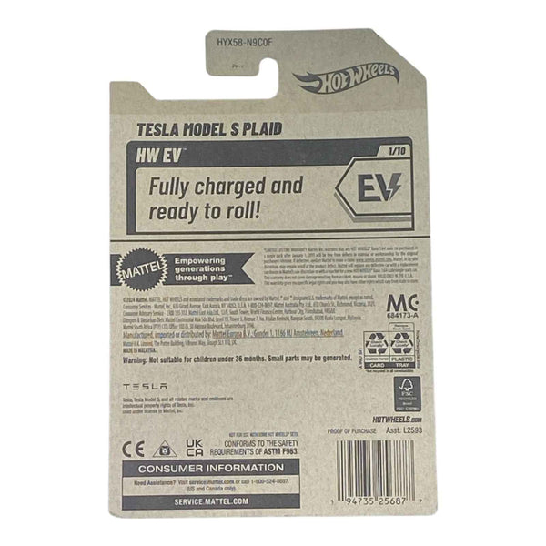 Hot Wheels Tesla Model S Plaid - EV Series 1/10