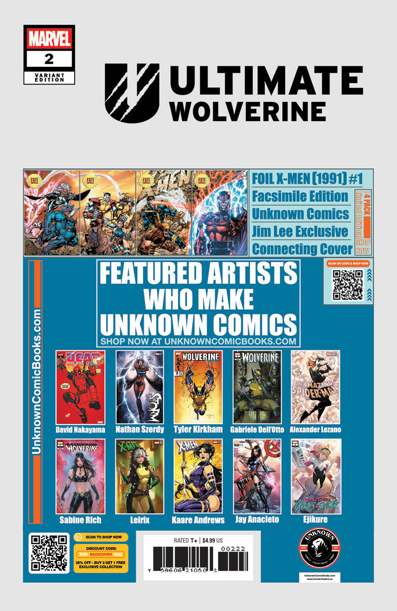 Ultimate Wolverine #2 Unknown Comics Exclusive Ivan Tao Var (02/19/2025) - Collectors World Toys