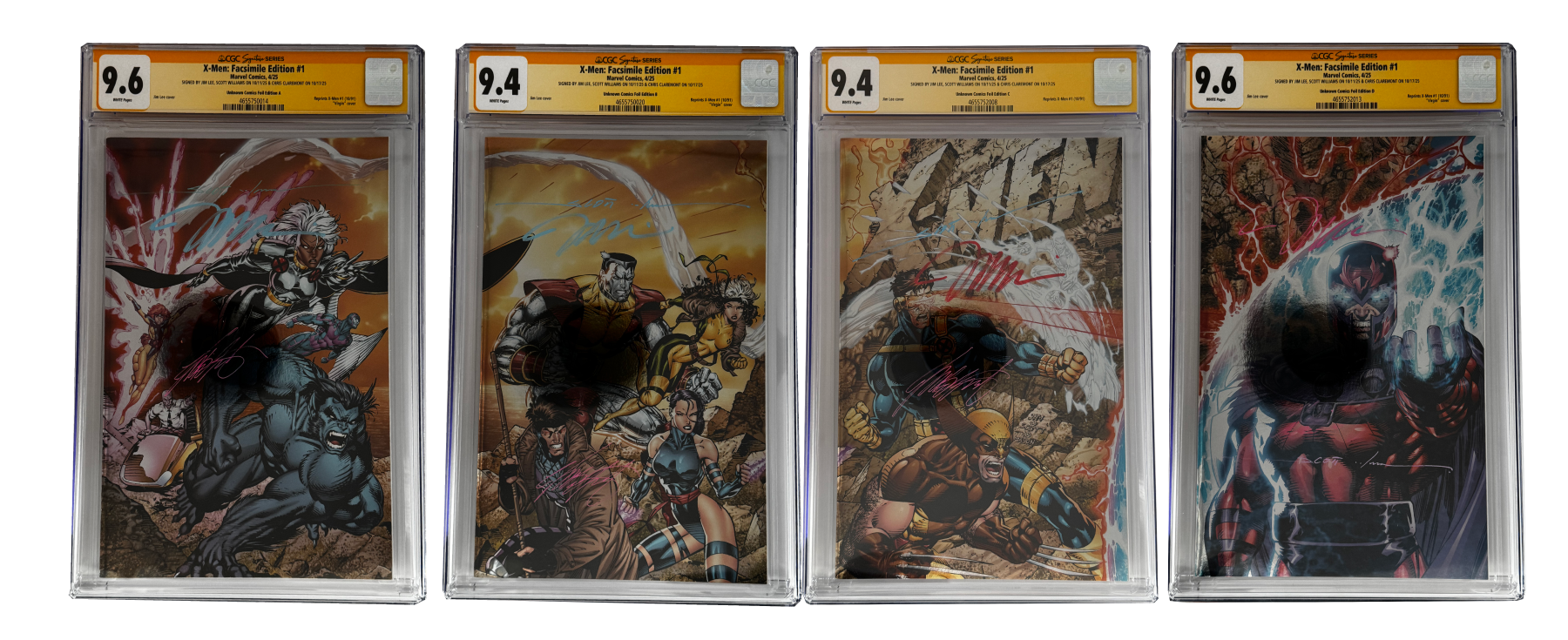 [TRIPLE SIGNED CGC YELLOW LABEL 4 PACK FOIL] X-Men 1991 #1 Facsimile Jim Lee | Claremont | Williams Cover Var [Set #2] Main image
