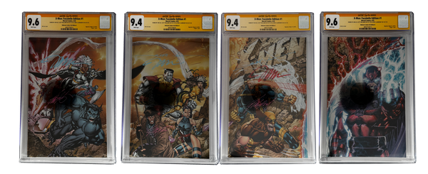 [TRIPLE SIGNED CGC YELLOW LABEL 4 PACK FOIL] X-Men 1991 #1 Facsimile Jim Lee | Claremont | Williams Cover Var [Set #2]