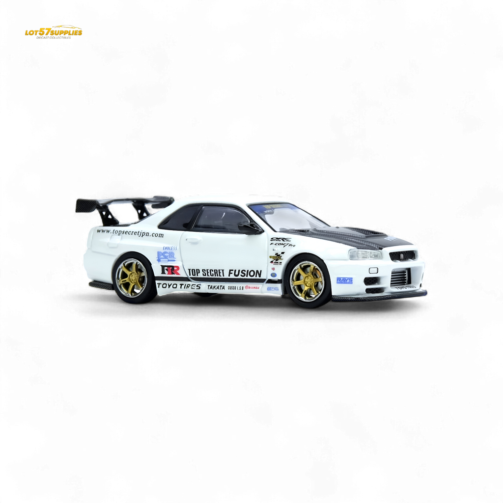 (Pre-Order) Inno64 Top Secret R34 GT-R - White 1:64