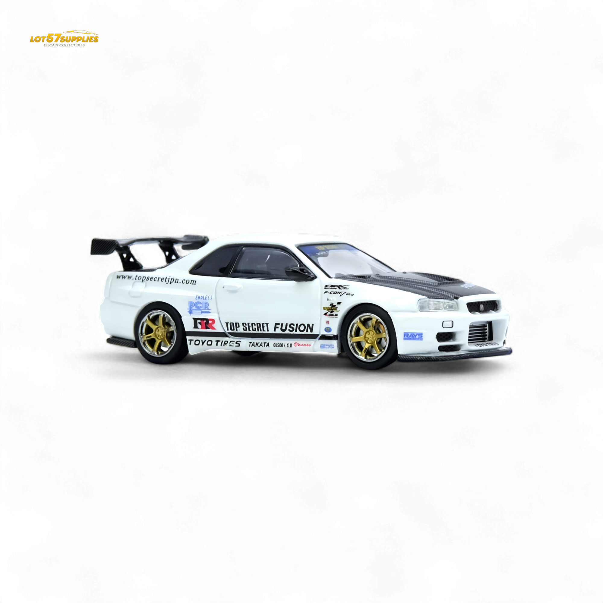 (Pre-Order) Inno64 Top Secret R34 GT-R - White 1:64