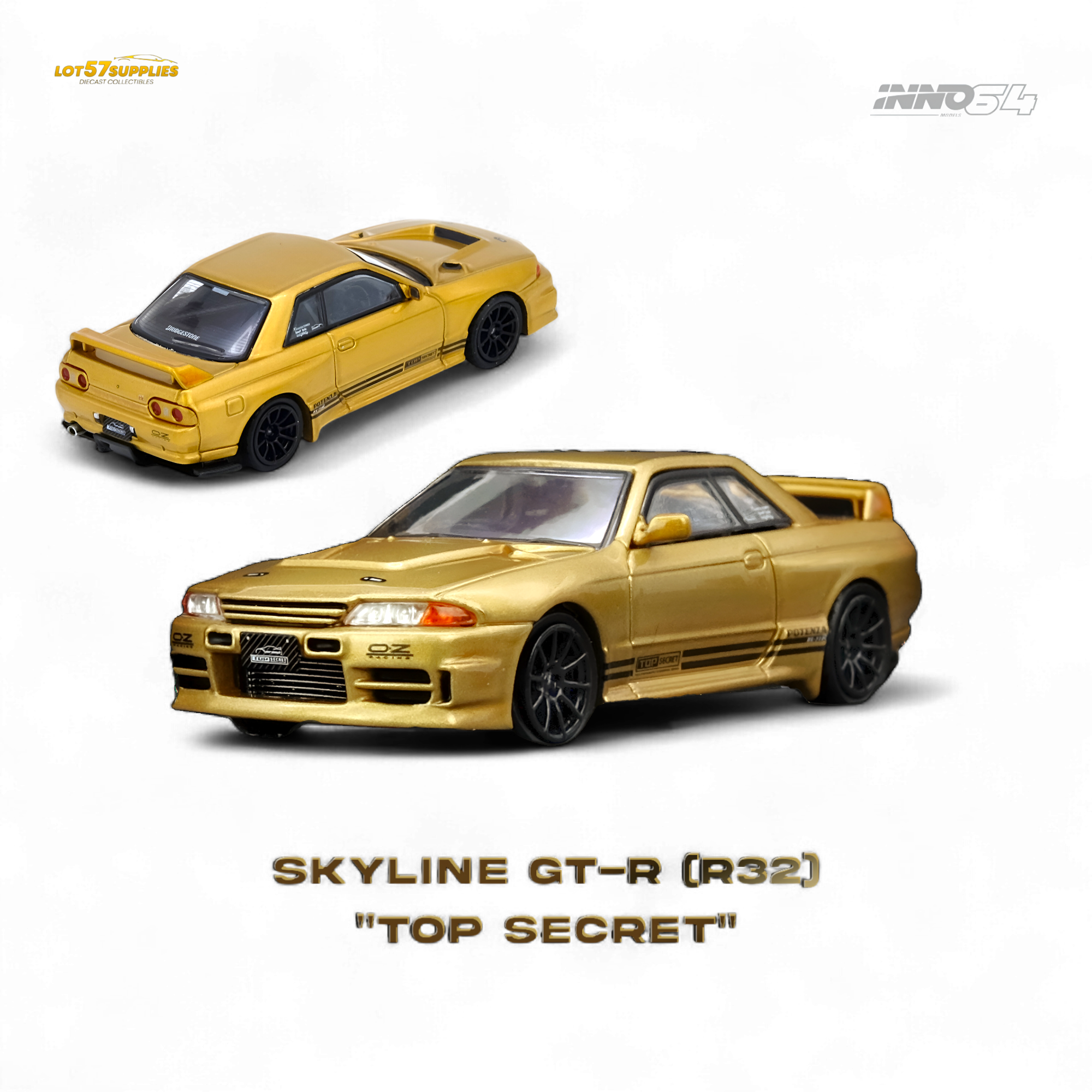 (Pre-Order) INNO64 TOP SECRET BNR32 GT-R - 650R Gold 1:64 Main image