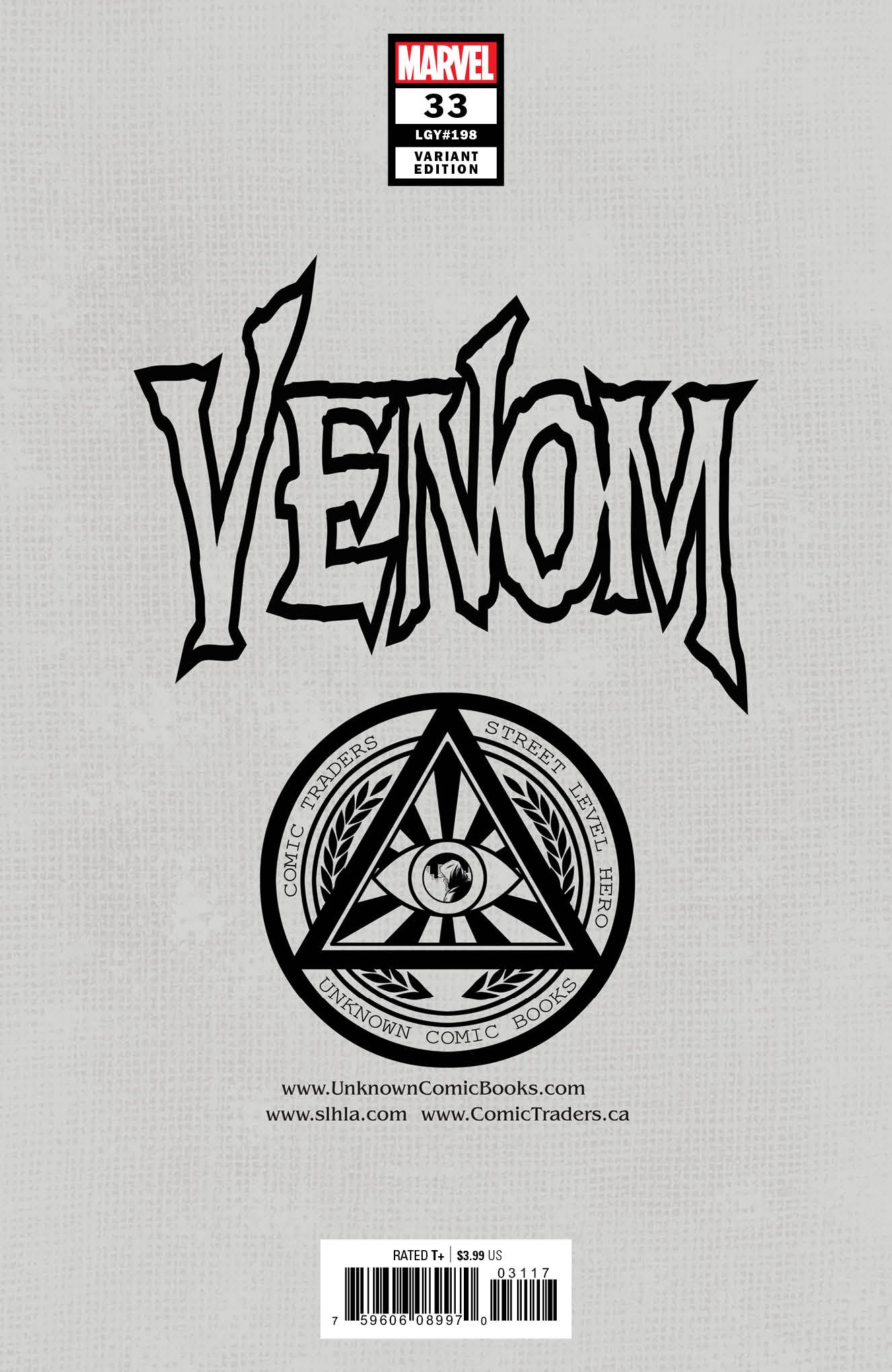 Venom #33 Unknown Comics Will Sliney Exclusive Virgin Var Kib (02/03/2021) - Collectors World Toys