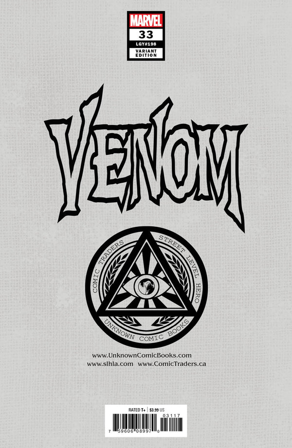 Venom #33 Unknown Comics Will Sliney Exclusive Virgin Var Kib (02/03/2021) - Collectors World Toys
