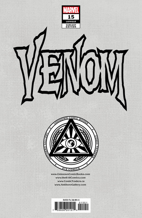Venom #15 [Dwb] Unknown Comics Marco Mastrazzo Exclusive Virgin Var (01/18/2023) - Collectors World Toys