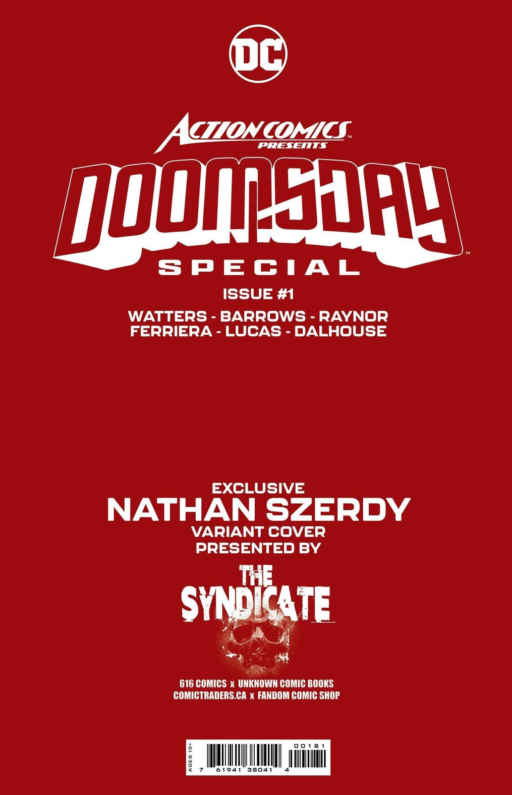 [Signed by Nathan Szerdy] ACTION COMICS PRESENTS DOOMSDAY SPECIAL #1 (ONE SHOT) NATHAN SZERDY (616) EXCLUSIVE TATTOO VIRGIN VAR [IN STOCK] - Collectors World Toys