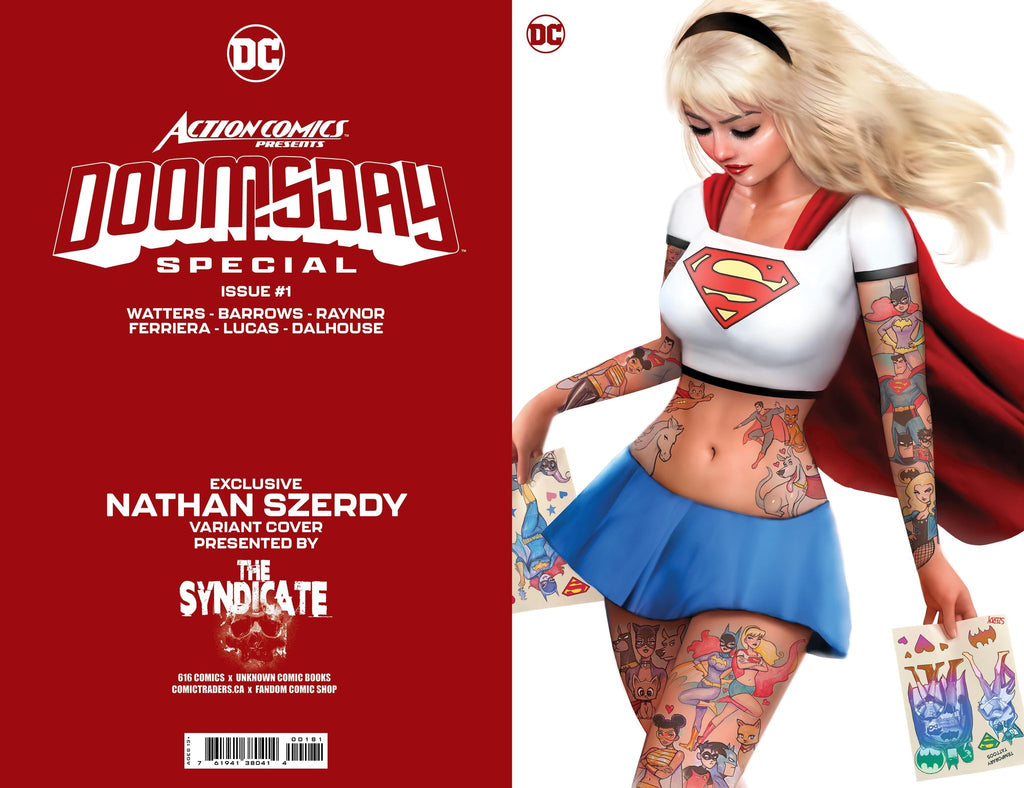 [Signed by Nathan Szerdy] ACTION COMICS PRESENTS DOOMSDAY SPECIAL #1 (ONE SHOT) NATHAN SZERDY (616) EXCLUSIVE TATTOO VIRGIN VAR [IN STOCK] - Collectors World Toys