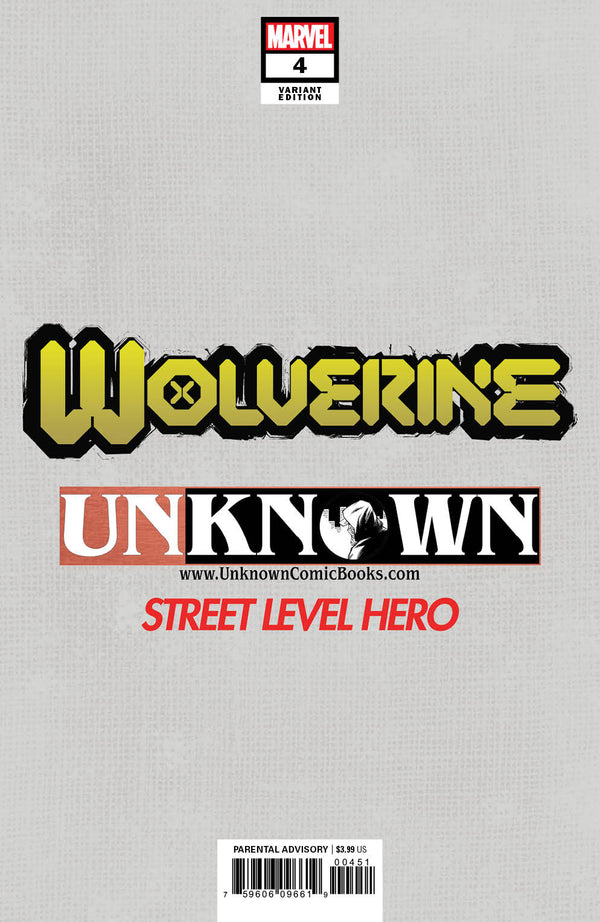 Wolverine #4 Unknown Comics Jay Anacleto Exclusive Secret Virgin Var (08/19/2020) - Collectors World Toys