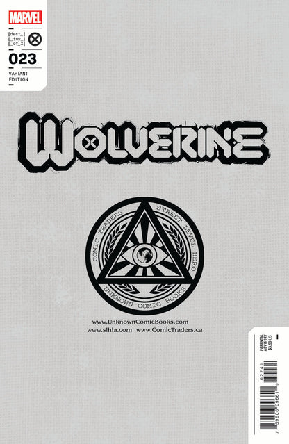 Wolverine #23 Unknown Comics Scott Williams Exclusive Virgin Icon Var (07/13/2022) - Collectors World Toys