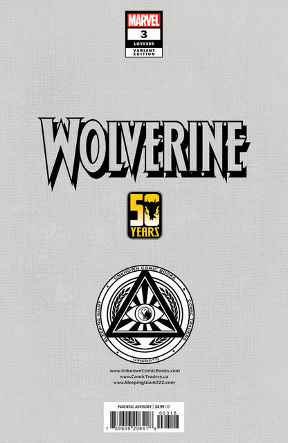 WOLVERINE #3 UNKNOWN COMICS MICO SUAYAN CONNECTING COVER EXCLUSIVE VAR (11/20/2024) - Collectors World Toys