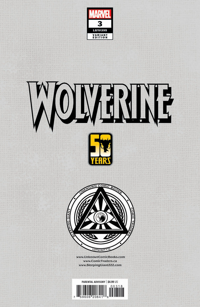 WOLVERINE #3 UNKNOWN COMICS MICO SUAYAN CONNECTING COVER EXCLUSIVE VIRGIN VAR (11/20/2024) - Collectors World Toys
