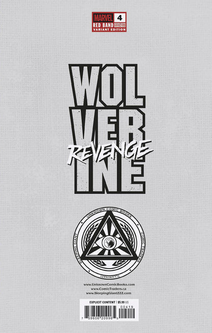 Wolverine: Revenge - Red Band #4 Unknown Comics MICO SUAYAN Connecting Cover Exclusive Virgin Var [Polybagged] Explicit Content (01/22/2025) - Collectors World Toys