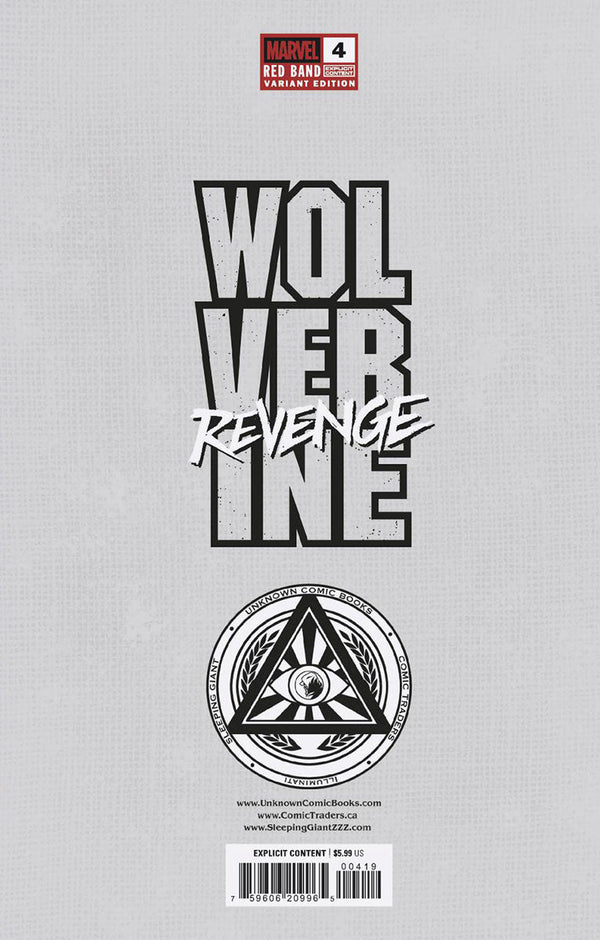 Wolverine: Revenge - Red Band #4 Unknown Comics MICO SUAYAN Connecting Cover Exclusive Virgin Var [Polybagged] Explicit Content (01/22/2025) - Collectors World Toys