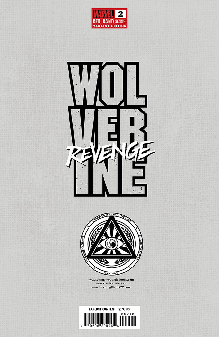 [Signed by Hickman] Wolverine: Revenge - Red Band #2 Unknown Comics Kirkham Exclusive Var Explicit Content [INST] - Collectors World Toys