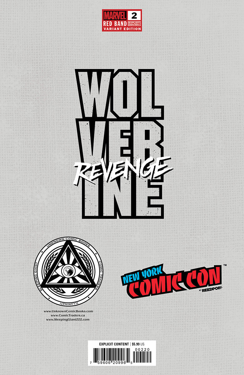 [Signed by Hickman] Wolverine: Revenge - Red Band #2 Virgin CON Unknown Comics Kirkham Exclusive Var Explicit Content [INST] - Collectors World Toys