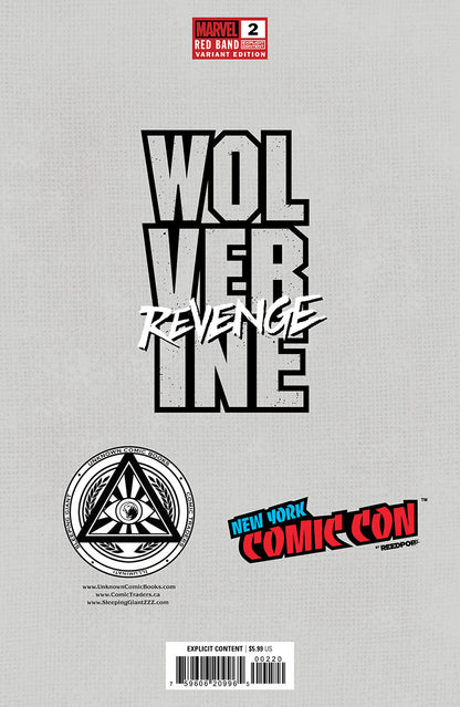 [Signed by Hickman] Wolverine: Revenge - Red Band #2 Virgin CON Unknown Comics Kirkham Exclusive Var Explicit Content [INST] - Collectors World Toys