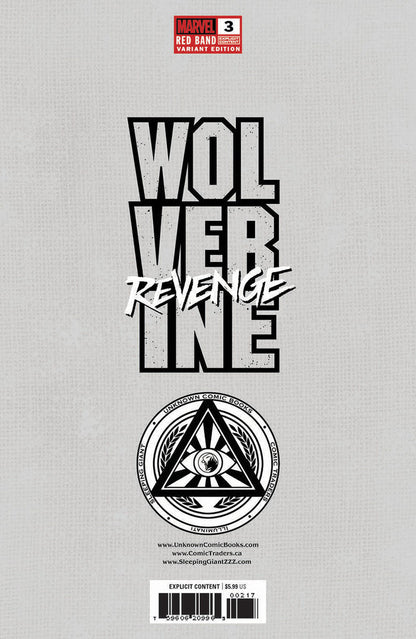 [Signed by Hickman] Wolverine: Revenge - Red Band #3 Unknown Comics Andrews Convention Exclusive Var Explicit Content [INST] - Collectors World Toys