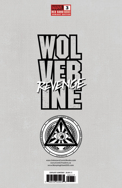 Wolverine Revenge #3 Red Band Unknown Comics Kaare Andrews Connecting Cover Exclusive Virgin Var [Polybagged] Explicit Content (10/30/2024) - Collectors World Toys