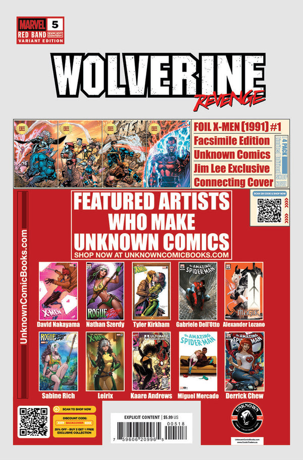 [Signed by Tyler Kirkham] Wolverine Revenge #5 Red Band Unknown Comics Exclusive Tyler Kirkham Var [Polybagged] Explicit Content [IN STOCK] - Collectors World Toys