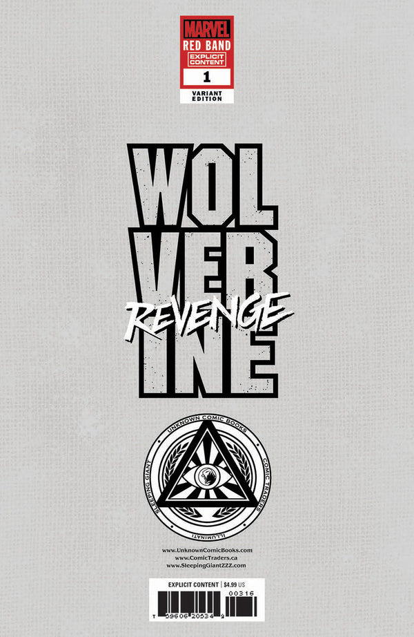 [Signed by Hickman] Wolverine: Revenge - Red Band #1 Virgin Unknown Comics Lee Exclusive Var Explicit Content [INST] - Collectors World Toys