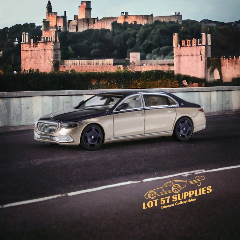 AR BOX 2021 Mercedes-Benz Maybach W223 Blue-Gold 2-Tone Licensed Product 1:64 Main image