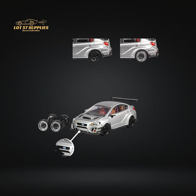 CM Model Subaru WRX STI Varis Widebody in Silver 1:64 CM64-STI-04 - Collectors World Toys Hover Image