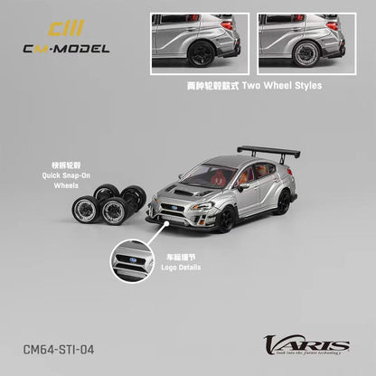 CM Model Subaru WRX STI Varis Widebody in Silver 1:64 CM64-STI-04