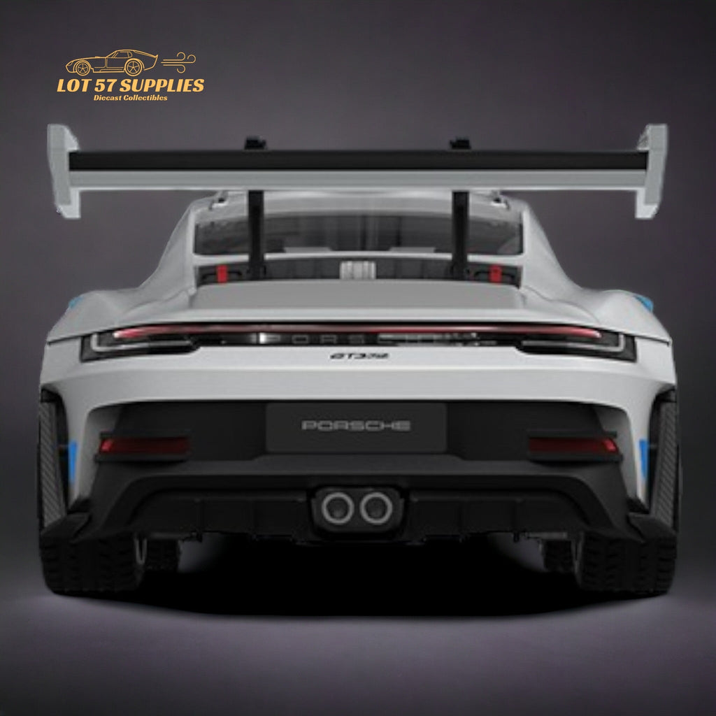 TPC Porsche 911 992 GT3 RS White With Blue Wheels Ordinary Version 1:64 - Collectors World Toys