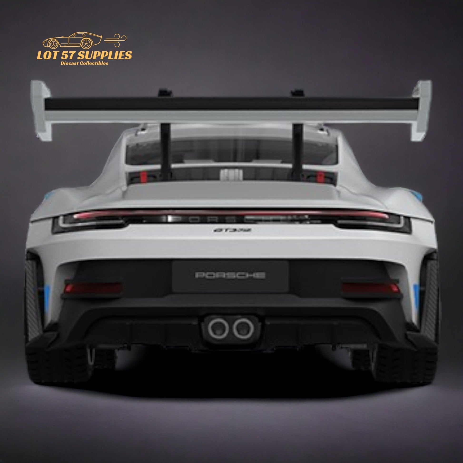 TPC Porsche 911 992 GT3 RS White With Blue Wheels Ordinary Version 1:64