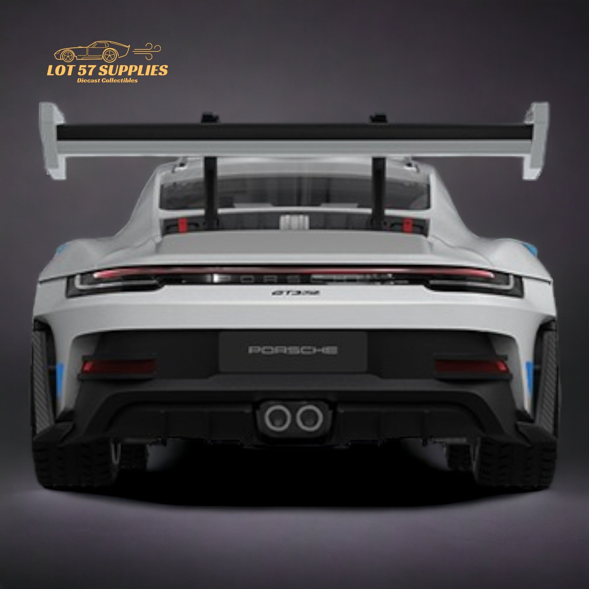 TPC Porsche 911 992 GT3 RS White With Blue Wheels Ordinary Version 1:64 - Collectors World Toys