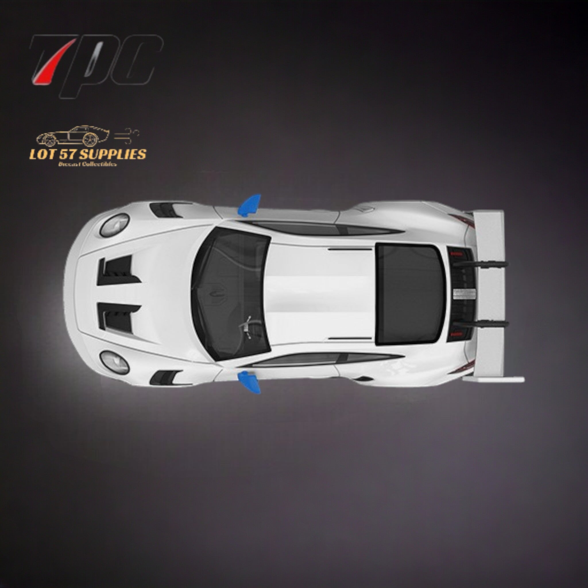 TPC Porsche 911 992 GT3 RS White With Blue Wheels Ordinary Version 1:64 - Collectors World Toys
