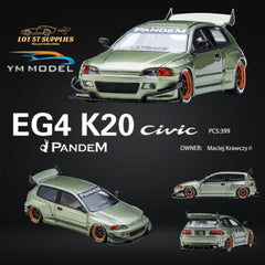 (Pre-Order) YM Model Honda Civic Pandem EG4 K20 Modified Bronze Green 1:64 Limited to 399 PCS - Collectors World Toys