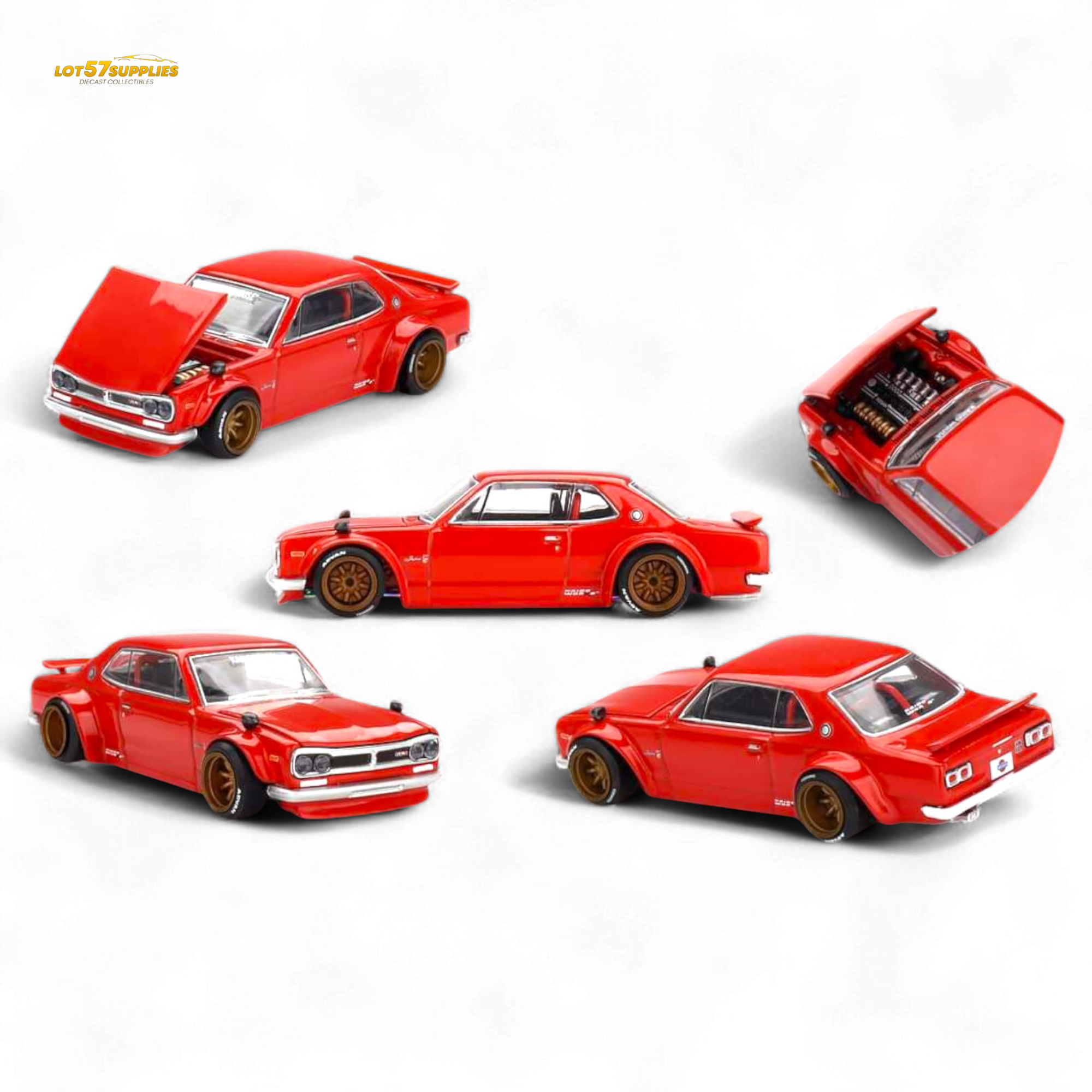 Kaido House Nissan Skyline 2000GT-R Red (KPGC10) Kaido Street V1 1:64