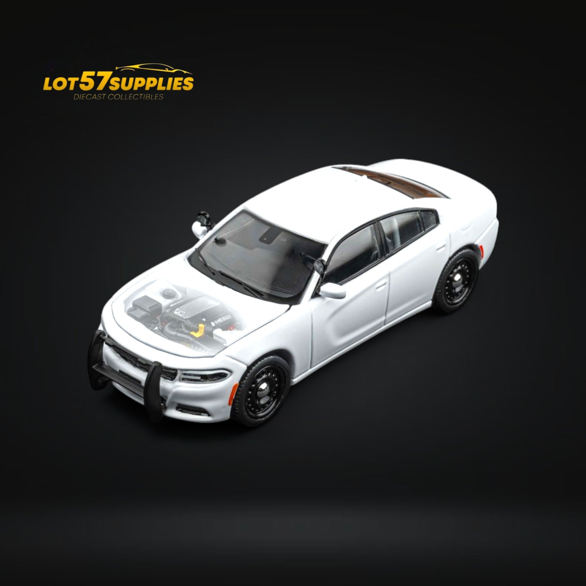 (Pre-Order) Elite Collectibles Dodge Warhorse Unmarked Police Interceptor White 1:64 - Collectors World Toys