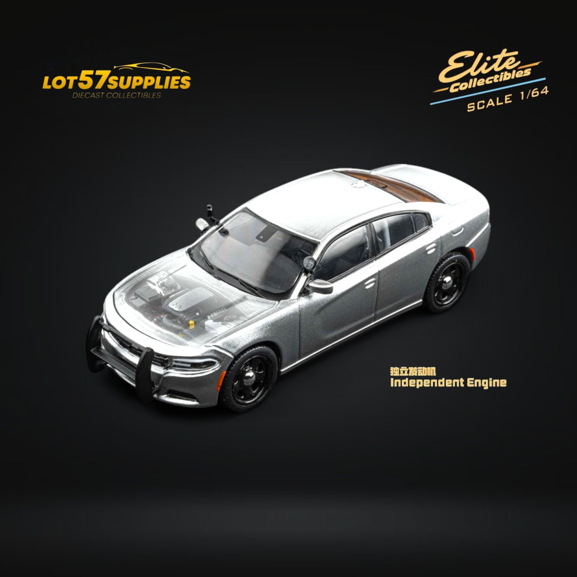 (Pre-Order) Elite Collectibles Dodge Warhorse Unmarked Police Interceptor Silver 1:64 Main image