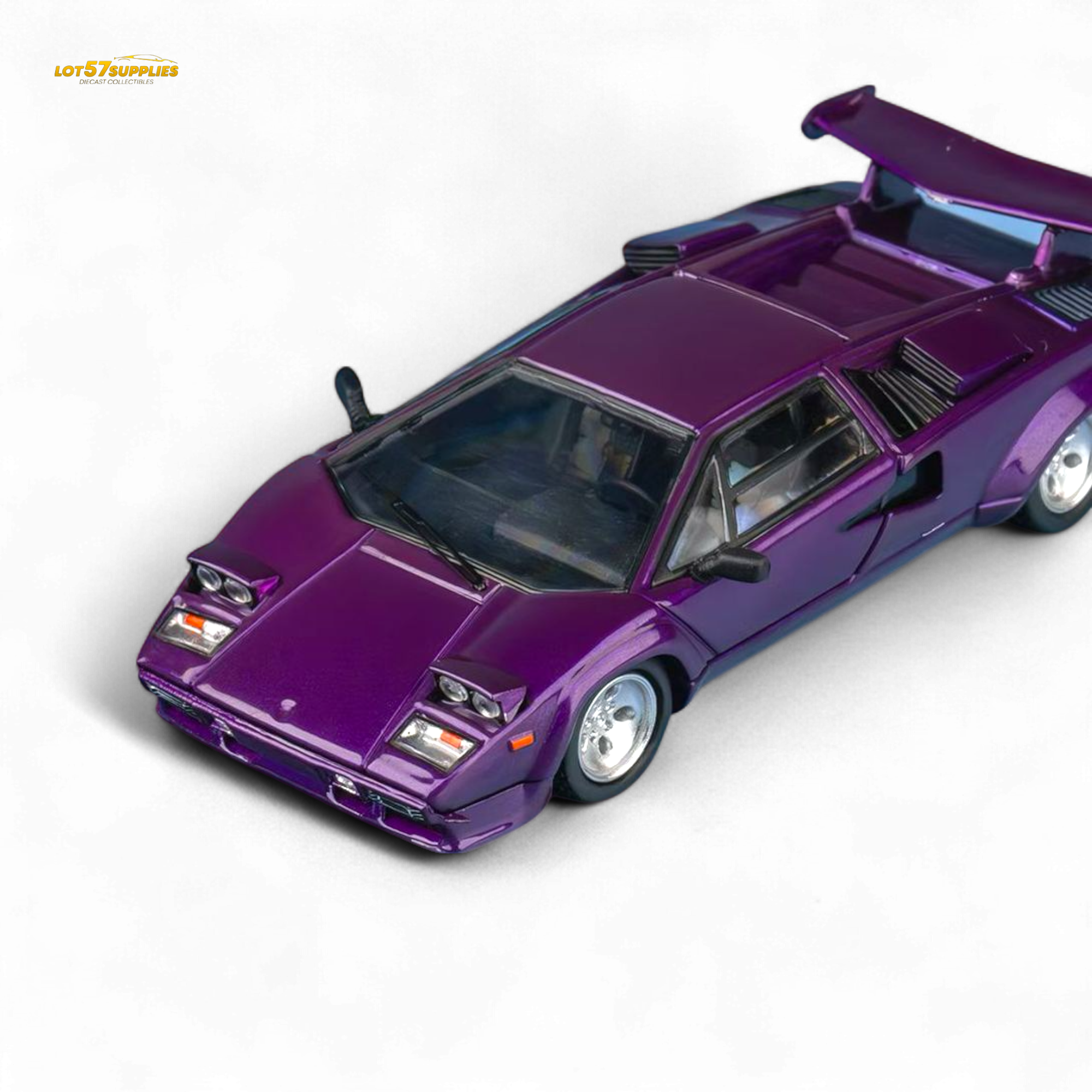 Findclassically Countach LP5000S - Metallic Purple w/ Wing 1:64 Main image
