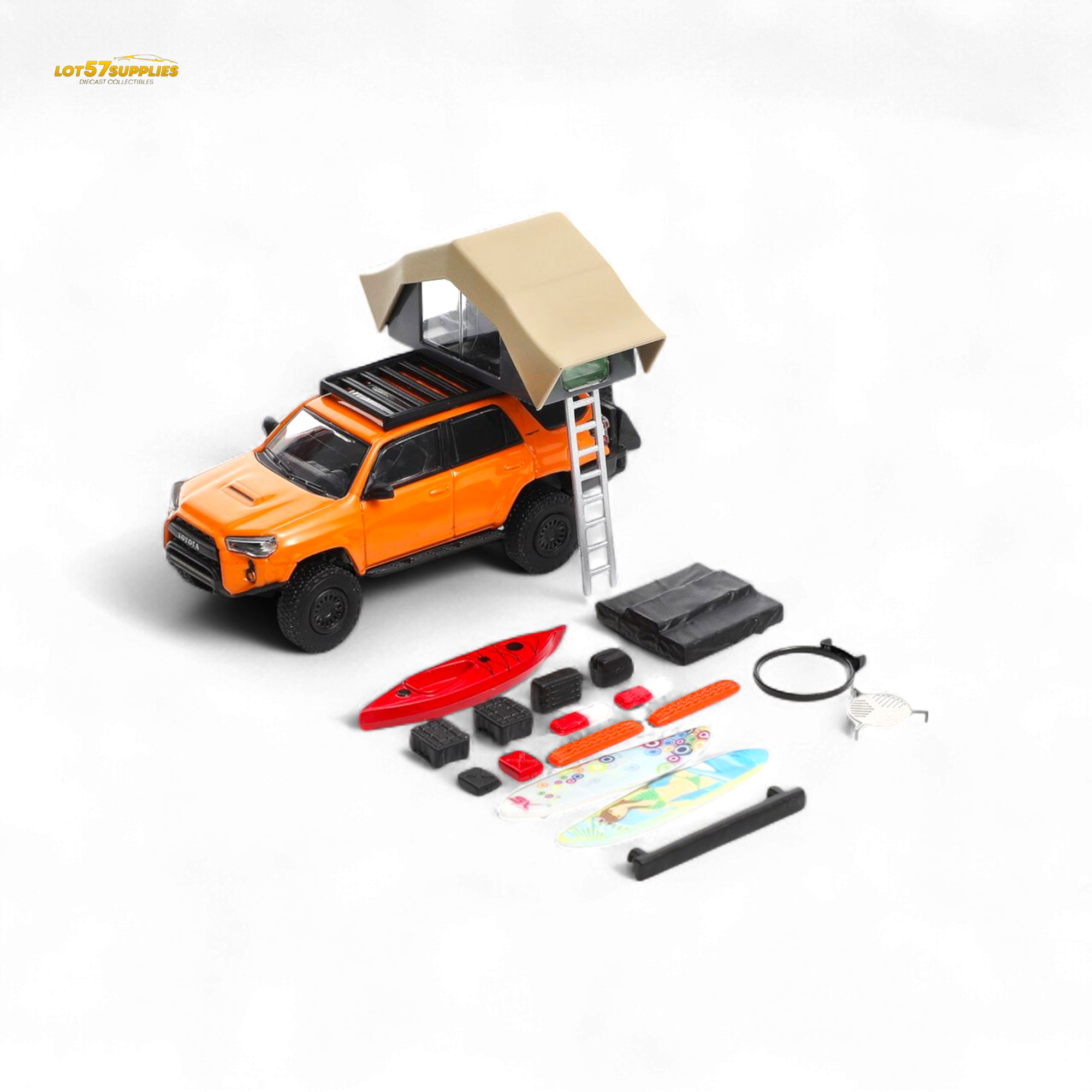 GCD Toyota Super Overlord Light Modified Version 4 Runner - Orange 1:64 - Collectors World Toys