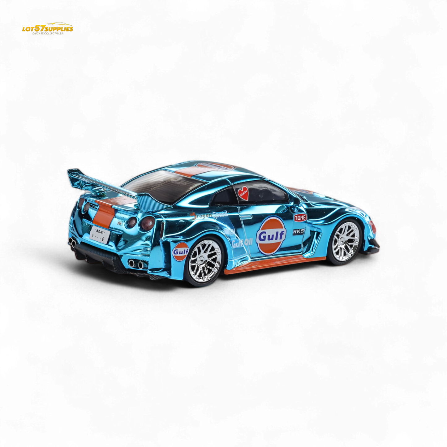 Demon King Auto LBWK Nissan GTR35 - Chrome Gulf 1:64