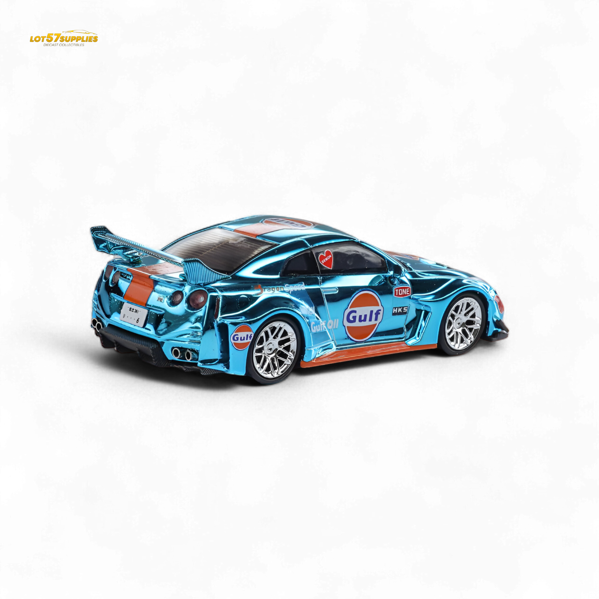 Demon King Auto LBWK Nissan GTR35 - Chrome Gulf 1:64