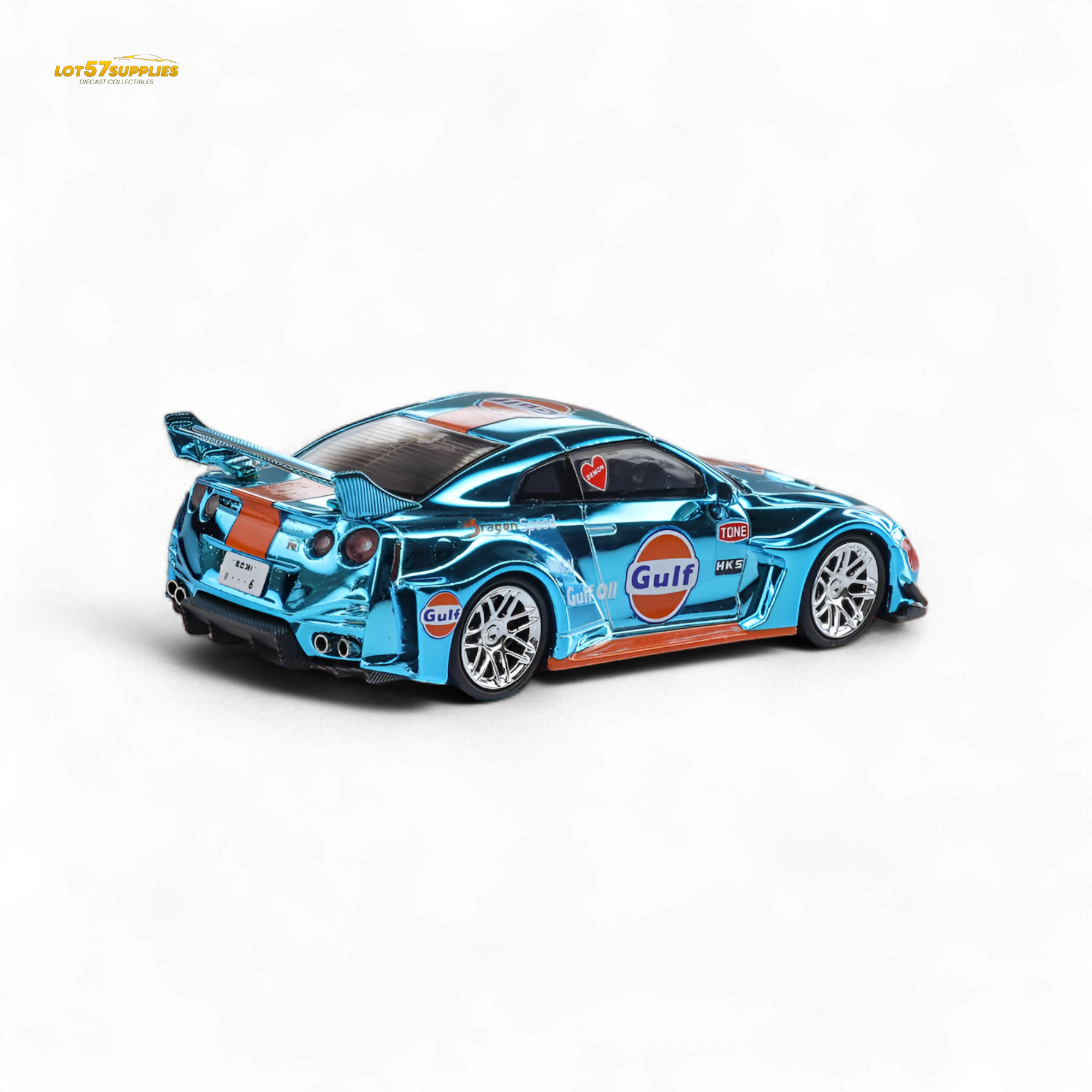 Demon King Auto LBWK Nissan GTR35 - Chrome Gulf 1:64