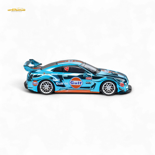 Demon King Auto LBWK Nissan GTR35 - Chrome Gulf 1:64