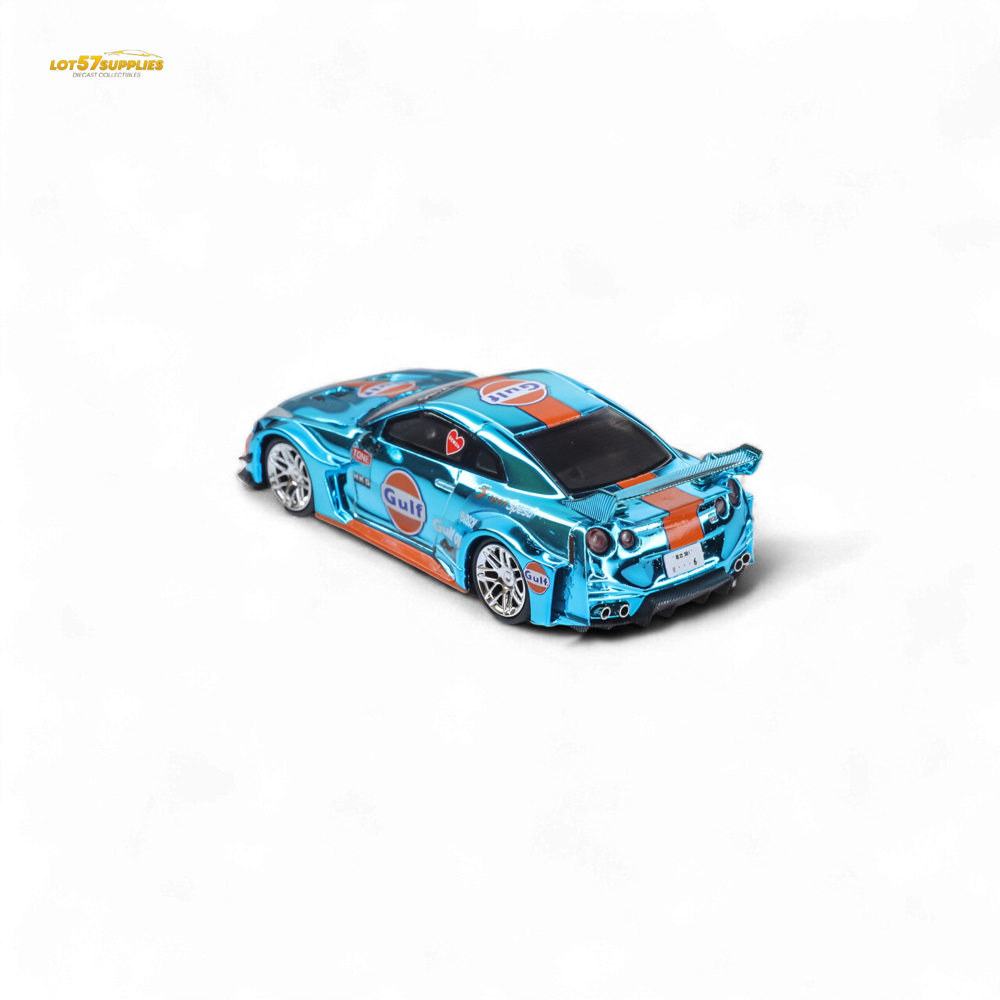 Demon King Auto LBWK Nissan GTR35 - Chrome Gulf 1:64