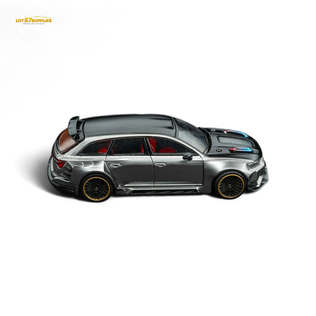 DCM Modified Audi RS6 Wagon Silver/Gray With Ferrari Engine & Openable Hood 1:64