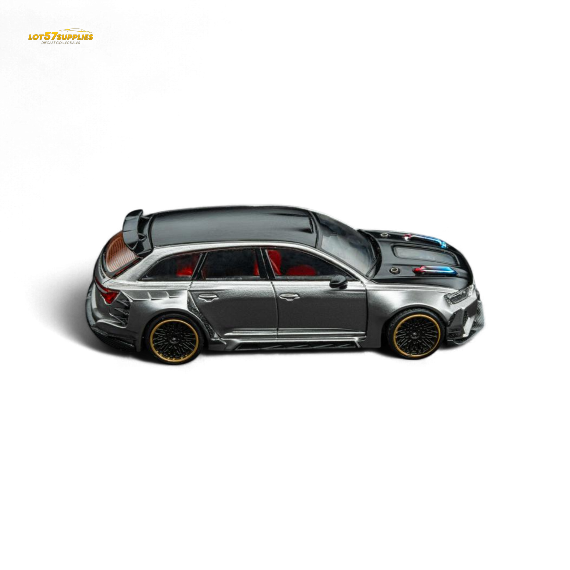 DCM Modified Audi RS6 Wagon Silver/Gray With Ferrari Engine & Openable Hood 1:64